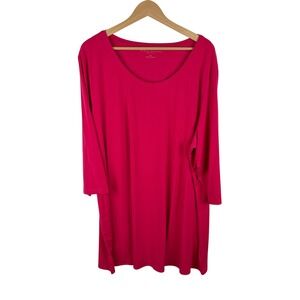 Susan Graver Essentials Pink‎ Liquid Knit Scoop Neck Tunic Top 3X Stretch Comfy